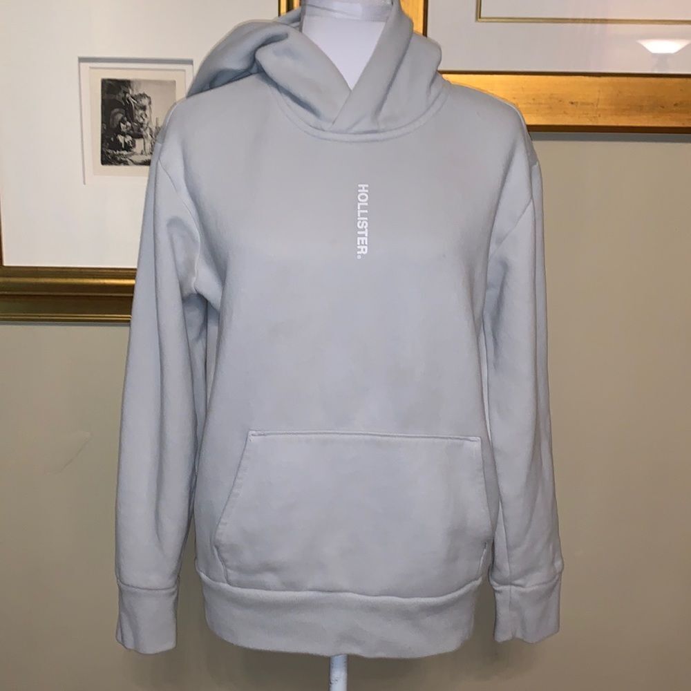 Hollister Light Gray Pullover oversized Hoodie Sweatshirt XS